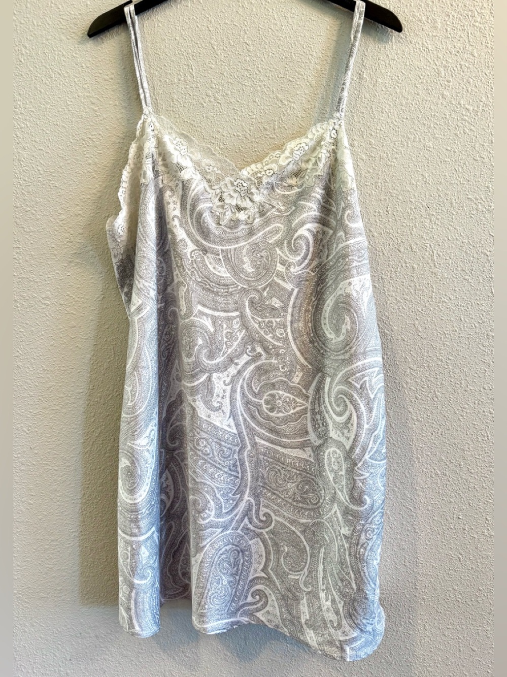 Lauren Ralph Lauren Lace Trim slip dress chemise paisley cottagecore XL boho